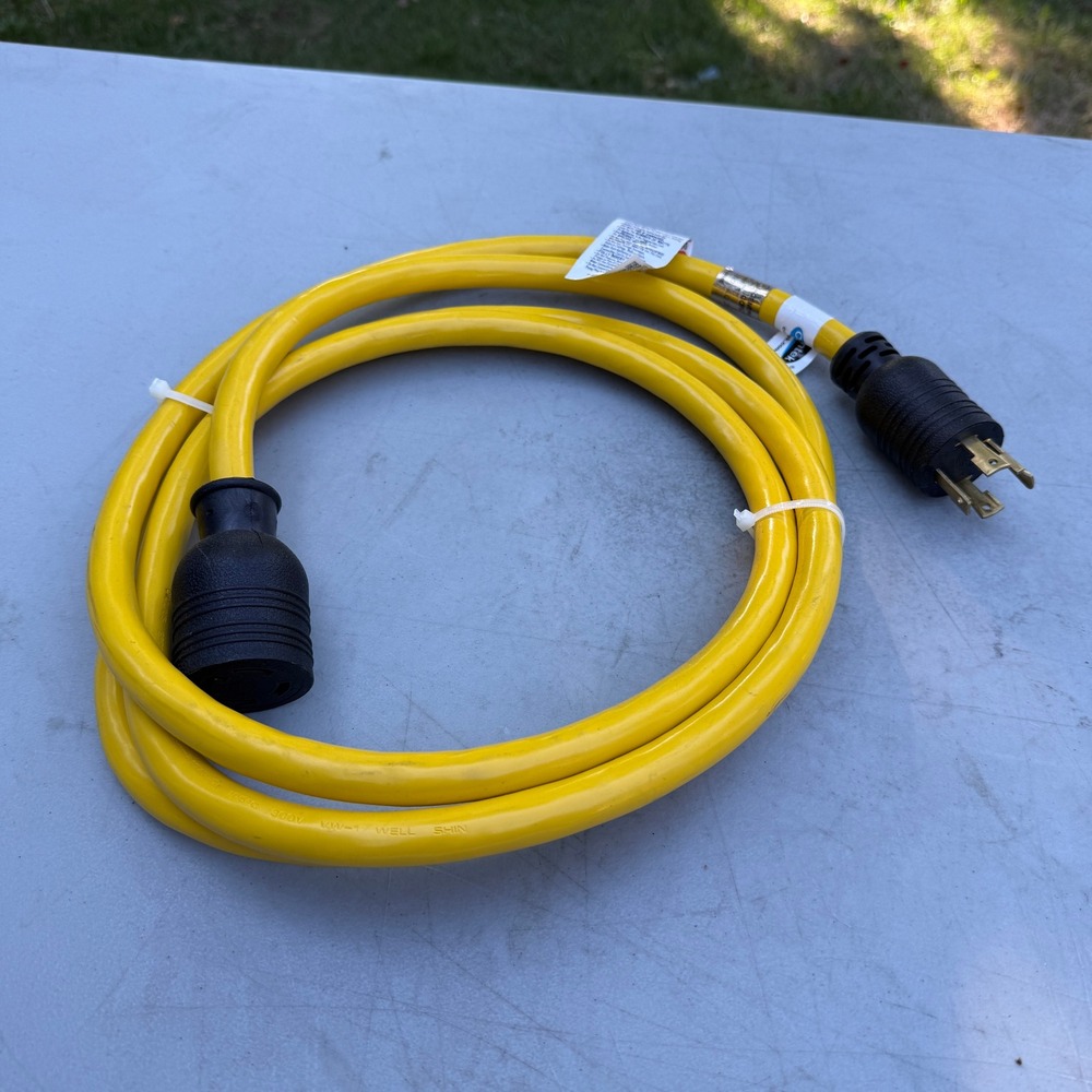 Conntek 30A Yellow Generator Extension Cord 10Ft NEMA L14-30P to L14-30R